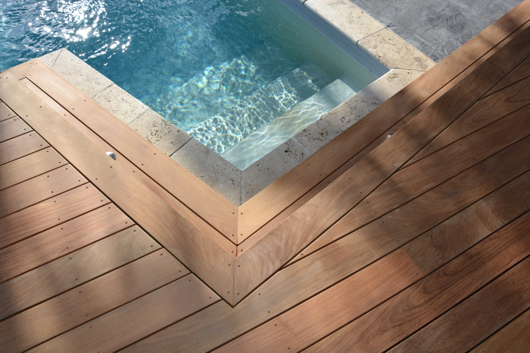 Terrasse piscine en ipé