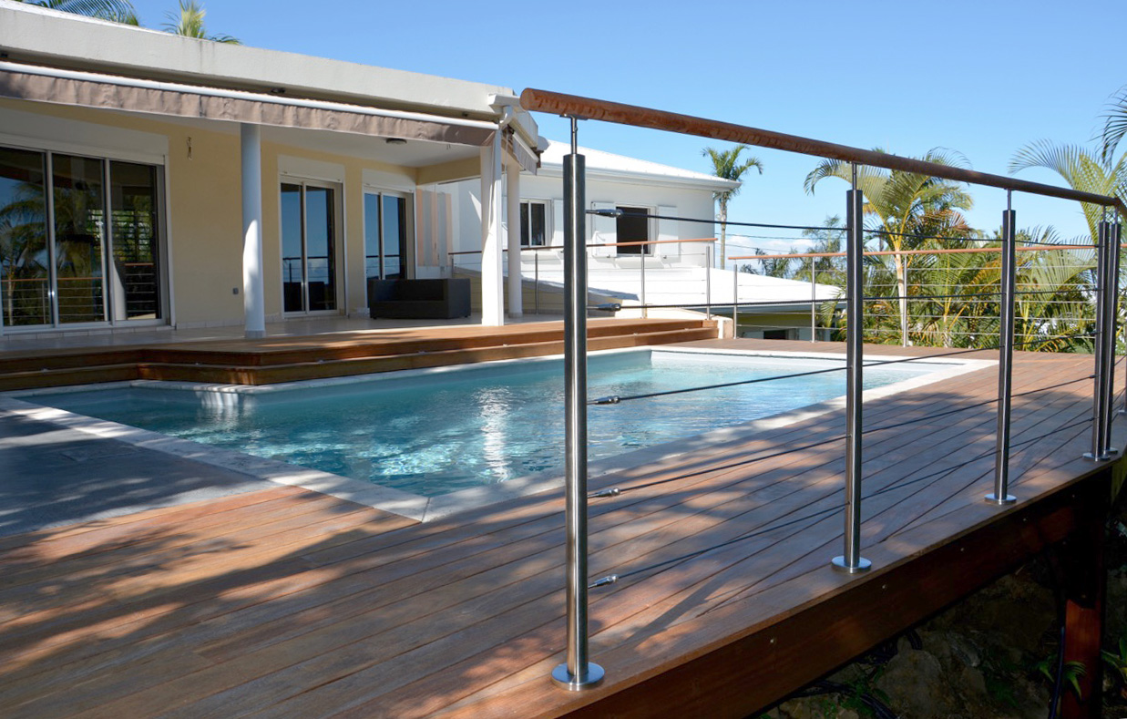 Terrasse piscine en ipé