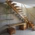 Escalier et bureau en movingui et tamarin