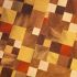 Table basse en mosaïque de cubes de bois