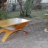 Table basse et sellette en iroko