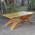 Table basse et sellette en iroko